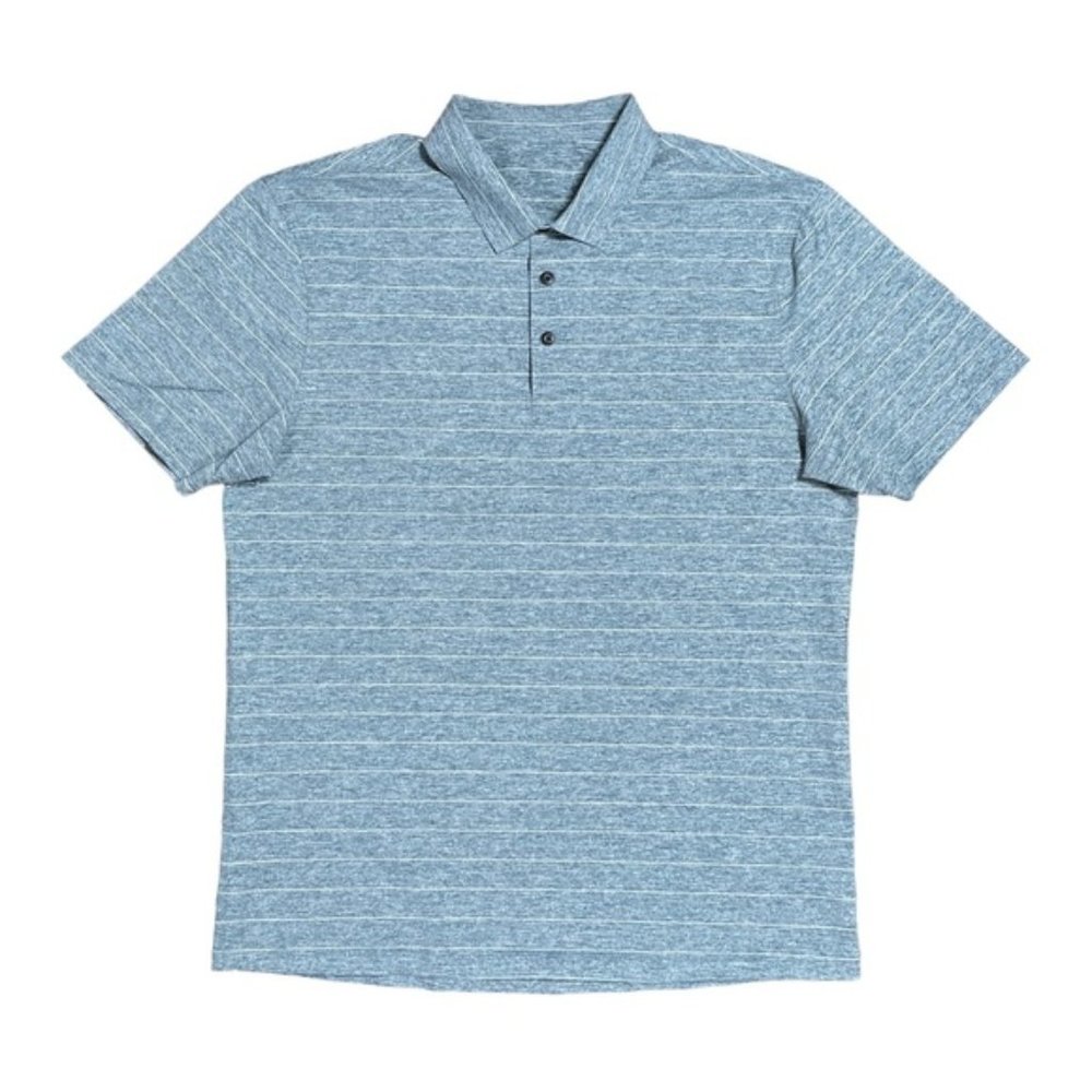 Lululemon  Propel Heathered Alberta Lake Blue White Performance Polo Mens Large